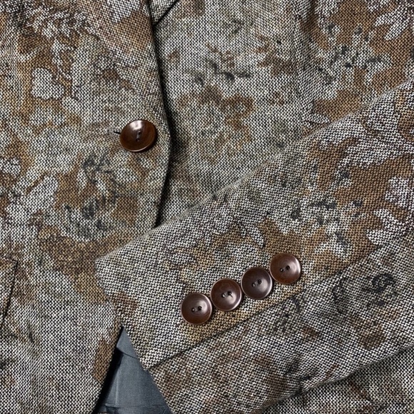 Zara Floral Woven Tailored Lightweight Wool Blend 1 Button Blazer - Picture 5 of 7